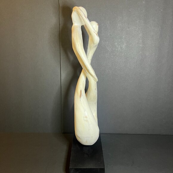 Abstract Wooden Romantic Couple Hugging Expressionism Art Statue Sculpture 17" - Picture 6 of 6